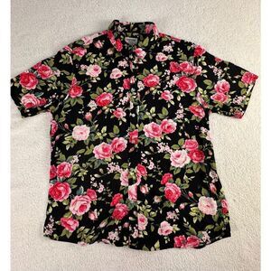TUNEVUSE Men's Short Sleeve Floral Shirt Regular Fit Size XL